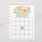Oerwoud Dieren BINGO Baby shower Game Kaart (Voorkant / Achterkant)