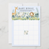Oerwoud Dieren BINGO Baby shower Game Kaart (Voorkant)