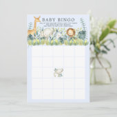 Oerwoud Dieren BINGO Baby shower Game Kaart (Staand voorkant)