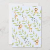 Oerwoud Dieren BINGO Baby shower Game Kaart (Achterkant)