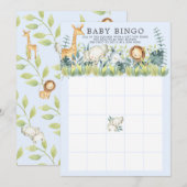 Oerwoud Dieren BINGO Baby shower Game Kaart (Voorkant / Achterkant)