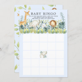 Oerwoud Dieren BINGO Baby shower Game Kaart