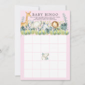 Oerwoud Dieren BINGO Baby shower Game Kaart (Voorkant)