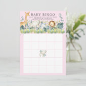 Oerwoud Dieren BINGO Baby shower Game Kaart (Staand voorkant)