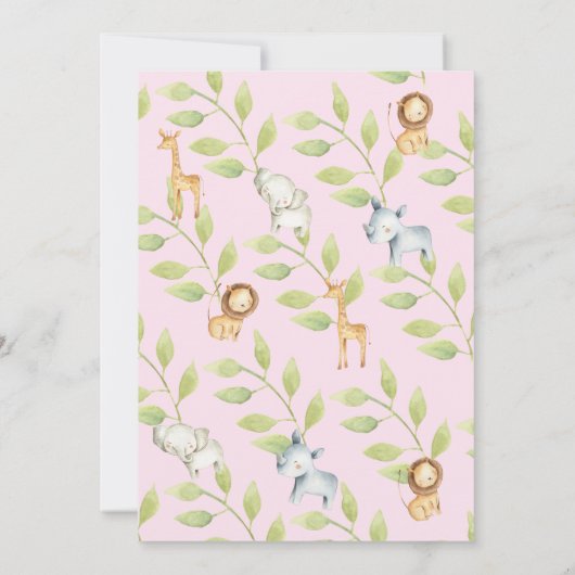 Oerwoud Dieren BINGO Baby shower Game Kaart (Achterkant)