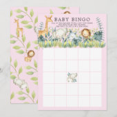Oerwoud Dieren BINGO Baby shower Game Kaart (Voorkant / Achterkant)