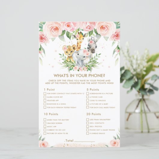 Oerwoud dieren bloemen wat er in je telefoonspel z (Staand voorkant)