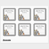 Oerwoud Dieren Boek Bord Neutraal sekse BOOKPLATE Vierkante Sticker (Vel)