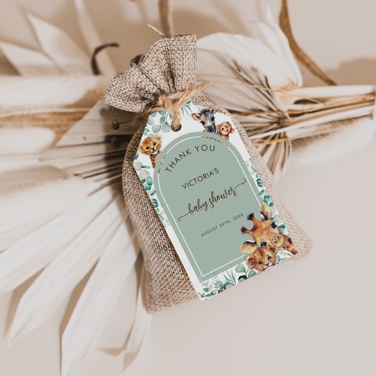Oerwoud Dieren Boho Baby shower Dank u Label Cadeaulabel