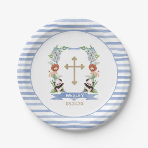 Oerwoud dieren Crest Boy Baptisme Paper Bord