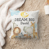 Oerwoud Dieren Cute Custom Name Baby Boy Nursery Kussen (Deken)