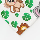 Oerwoud Dieren Cute Safari Wilde Cartoon Pattern Fleece Deken (Hoek)