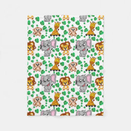 Oerwoud Dieren Cute Safari Wilde Cartoon Pattern Fleece Deken