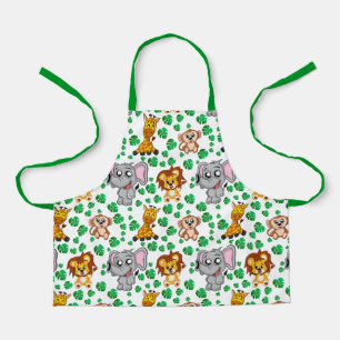 Oerwoud Dieren Cute Safari Wilde Cartoon Pattern Schort