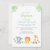 Oerwoud Dieren Doop Uitnodiging (Voorkant)