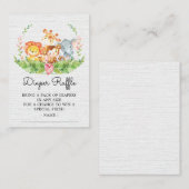 Oerwoud Dieren Douche Luier Raffle Ticket Informatiekaartje (Voorkant / Achterkant)