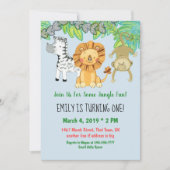 Oerwoud dieren eerste uitnodiging (Voorkant)