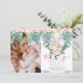 Oerwoud Dieren Eerste Verjaardag Foto Kaart (Staand voorkant)