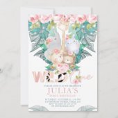 Oerwoud Dieren Eerste Verjaardag Schattige Kaart (Voorkant)