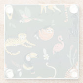 Oerwoud Dieren  Flora Fauna Glazen Onderzetter (Achterkant)