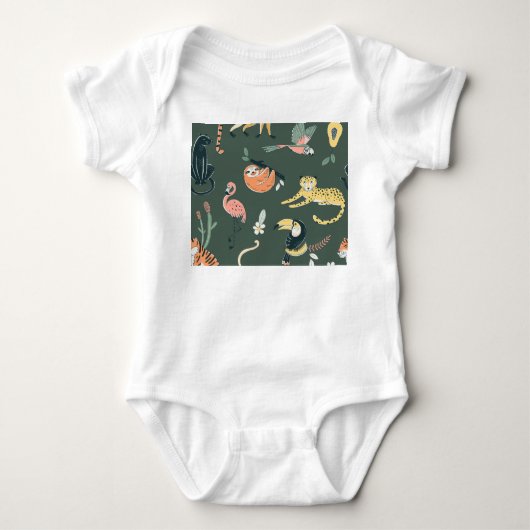 Oerwoud Dieren Flora Fauna Romper (Voorkant)
