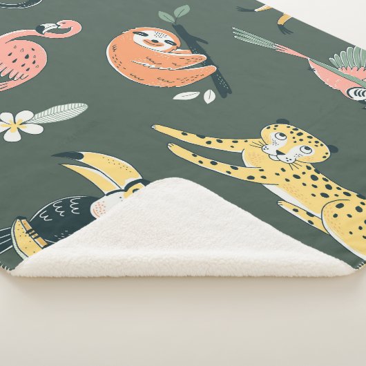 Oerwoud Dieren  Flora Fauna Sherpa Deken (3/4)