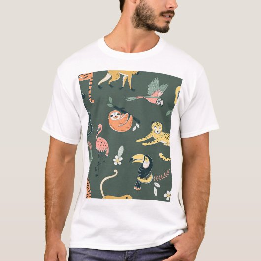 Oerwoud Dieren Flora Fauna T-shirt (Voorkant)
