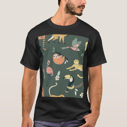 Oerwoud Dieren Flora Fauna T-shirt (Voorkant)