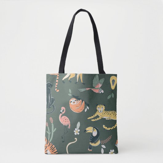 Oerwoud Dieren  Flora Fauna Tote Bag (Voorkant)