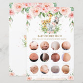 Oerwoud dieren Floral Baby of bier Belly Game (Voorkant / Achterkant)