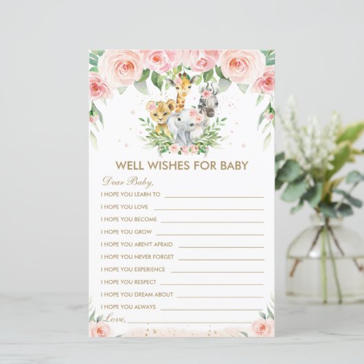 Oerwoud dieren Floral wil graag Baby (Staand voorkant)