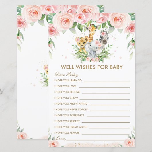 Oerwoud dieren Floral wil graag Baby (Voorkant / Achterkant)