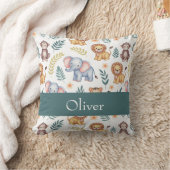 Oerwoud Dieren Gepersonaliseerde Olifanten en Leeu Kussen (Deken)