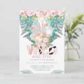 Oerwoud Dieren Girl Birthday Cute Kaart (Staand voorkant)