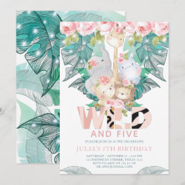 Oerwoud Dieren Girl Birthday Cute Kaart