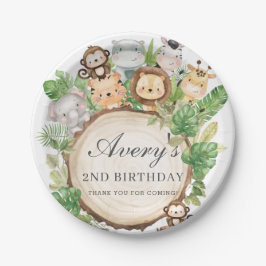 Oerwoud Dieren Greenery 1st Birthday Baby shower Papieren Bordje