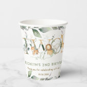 Oerwoud Dieren Greenery 2 Wilde 2e verjaardag Papieren Bekers (Voorkant)