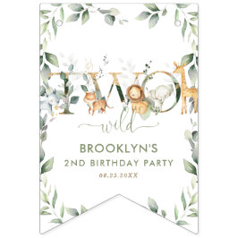 Oerwoud Dieren Greenery 2 Wilde 2e verjaardag Vlaggetjes