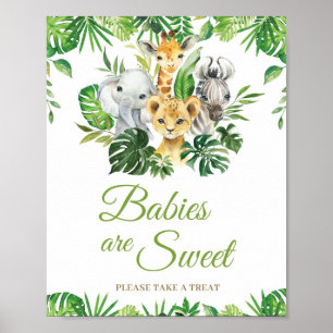 Oerwoud Dieren Greenery Babies zijn een mooie poot Poster