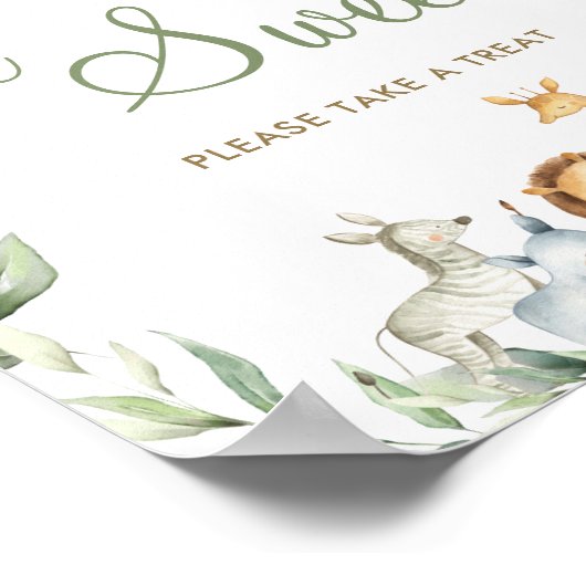 Oerwoud Dieren Greenery Babies zijn een zoete Trea Poster (Hoek)