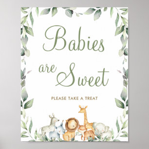 Oerwoud Dieren Greenery Babies zijn een zoete Trea Poster