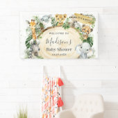 Oerwoud Dieren Greenery Baby shower Backdrop  Spandoek (Insitu)