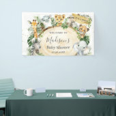 Oerwoud Dieren Greenery Baby shower Backdrop  Spandoek (Beurs)