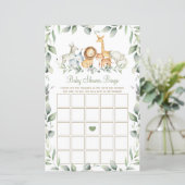 Oerwoud Dieren Greenery Baby shower Bingo Game (Staand voorkant)