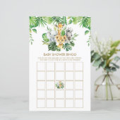 Oerwoud Dieren Greenery Baby shower Bingo Game (Staand voorkant)