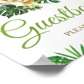 Oerwoud Dieren Greenery Baby shower Guestbook Sign Poster (Hoek)