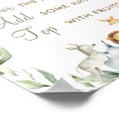 Oerwoud Dieren Greenery Baby shower Momosa Bar Poster (Hoek)