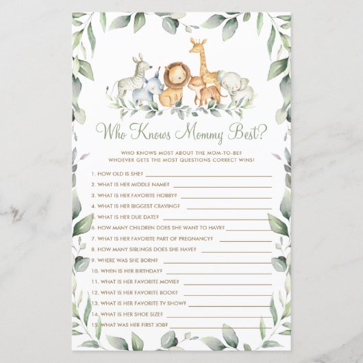 Oerwoud Dieren Greenery die mama het beste spel ke (Voorkant)