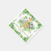 Oerwoud Dieren Greenery Lion Zebra Birthday Party Servet (Hoek)