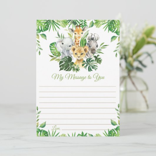 Oerwoud Dieren Greenery Time Capsule Message Card Kaart (Staand voorkant)